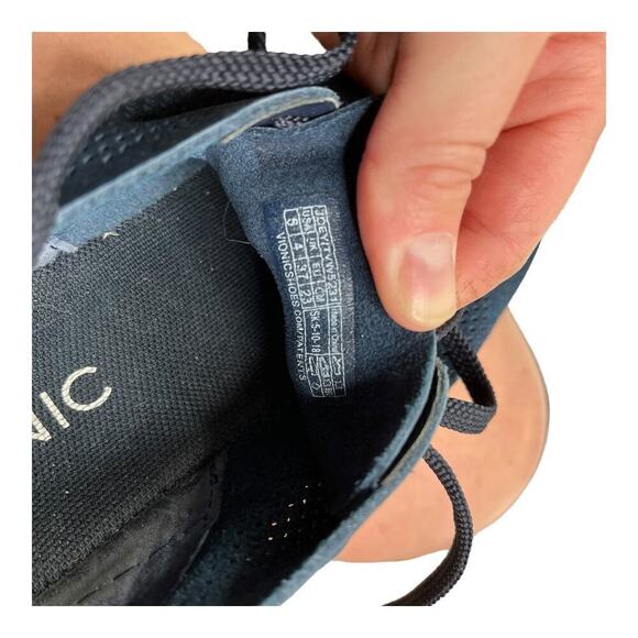 Vionic Joey Dark Navy Blue Perforated Lace Up Casual Sneakers Women's Size 6 - Picture 5 of 7